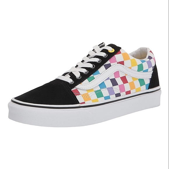 Vans Other - Vans Old Skool Off the Wall rainbow check and black suede sneakers mens size 12